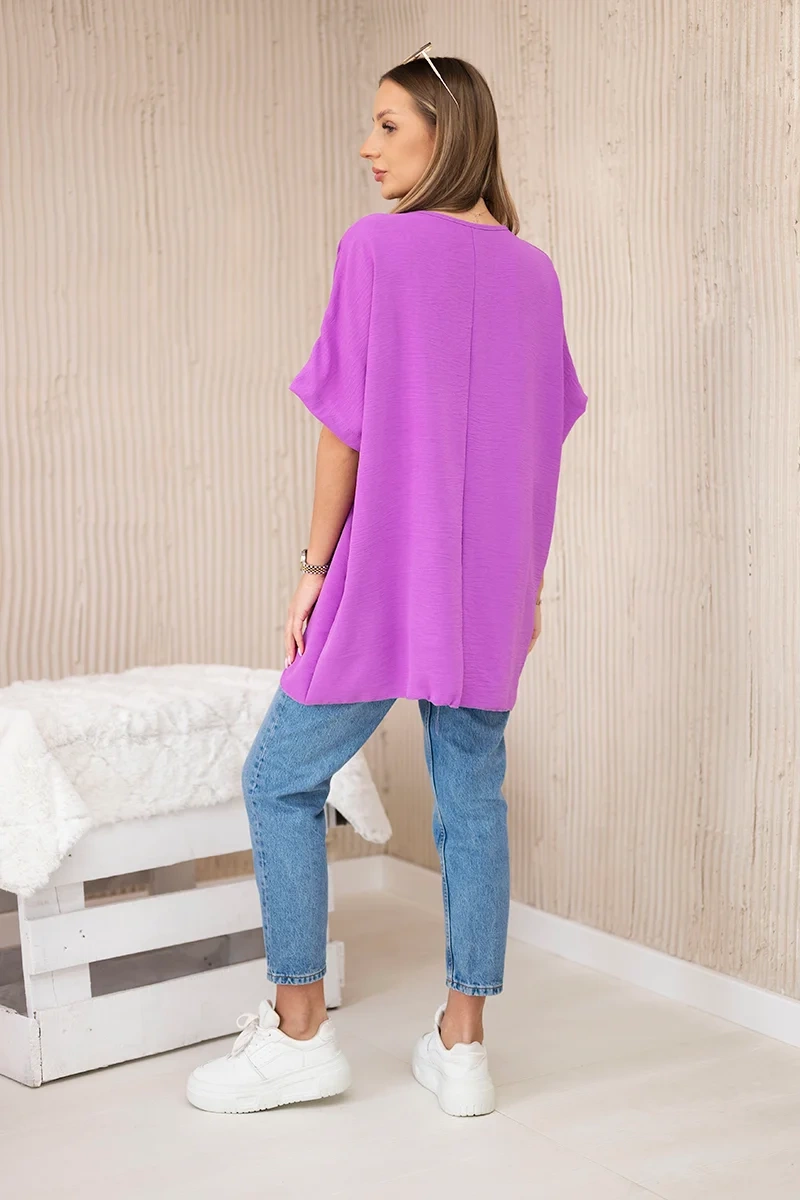 Oversized blouse with pendant purple color