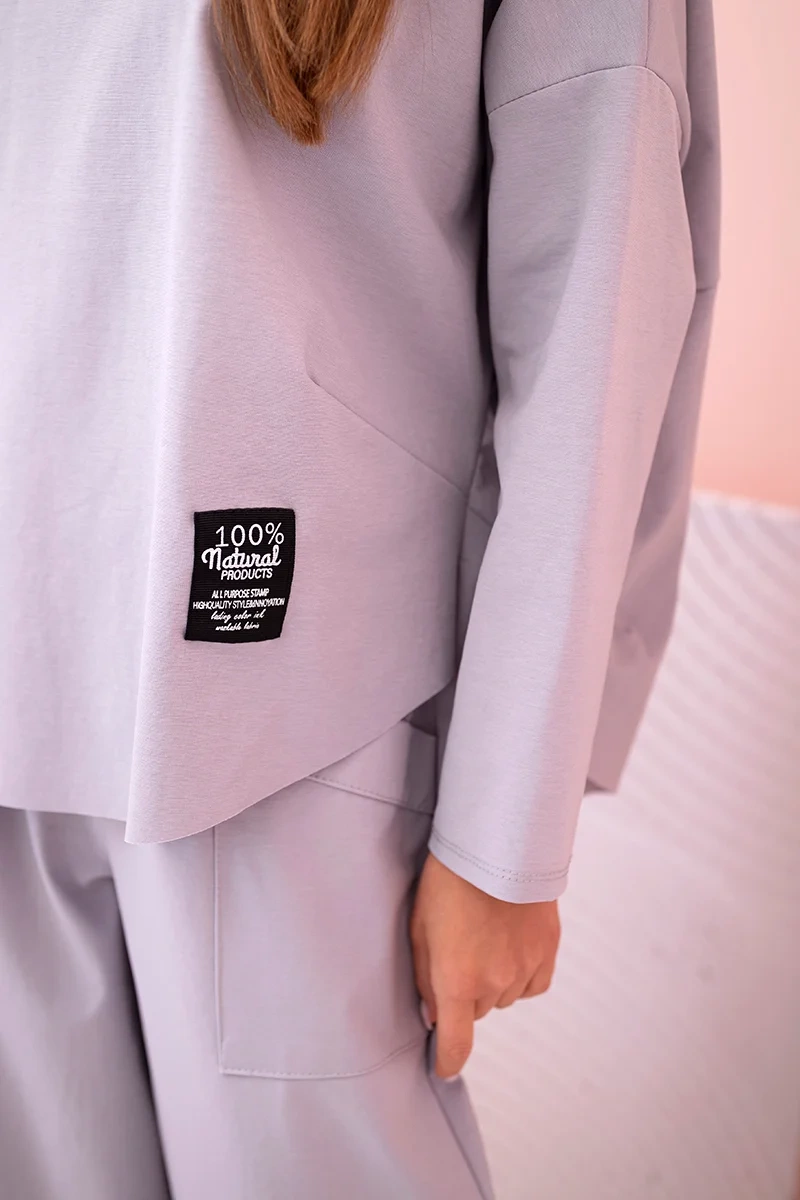 Set of sweatshirt and pants punto gray color