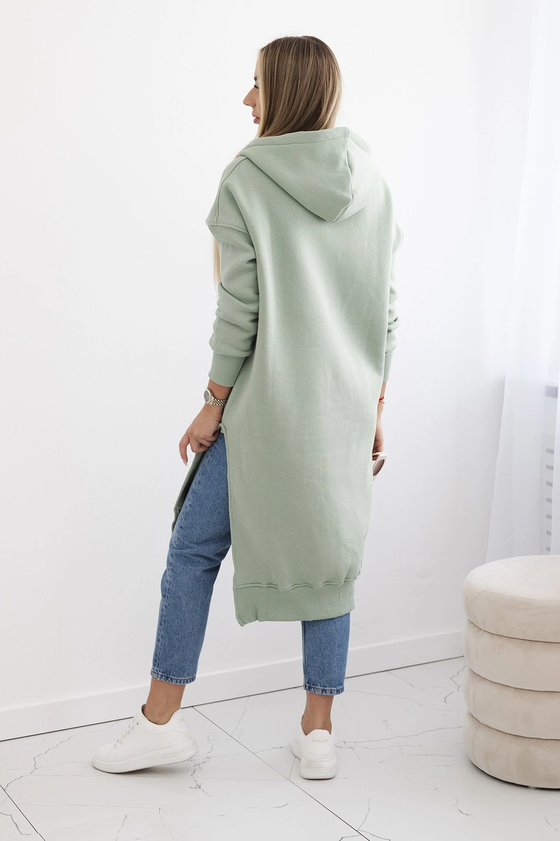 Women&#039;s Insulated Sweatshirt with Decorative Buttons - Dark Mint
