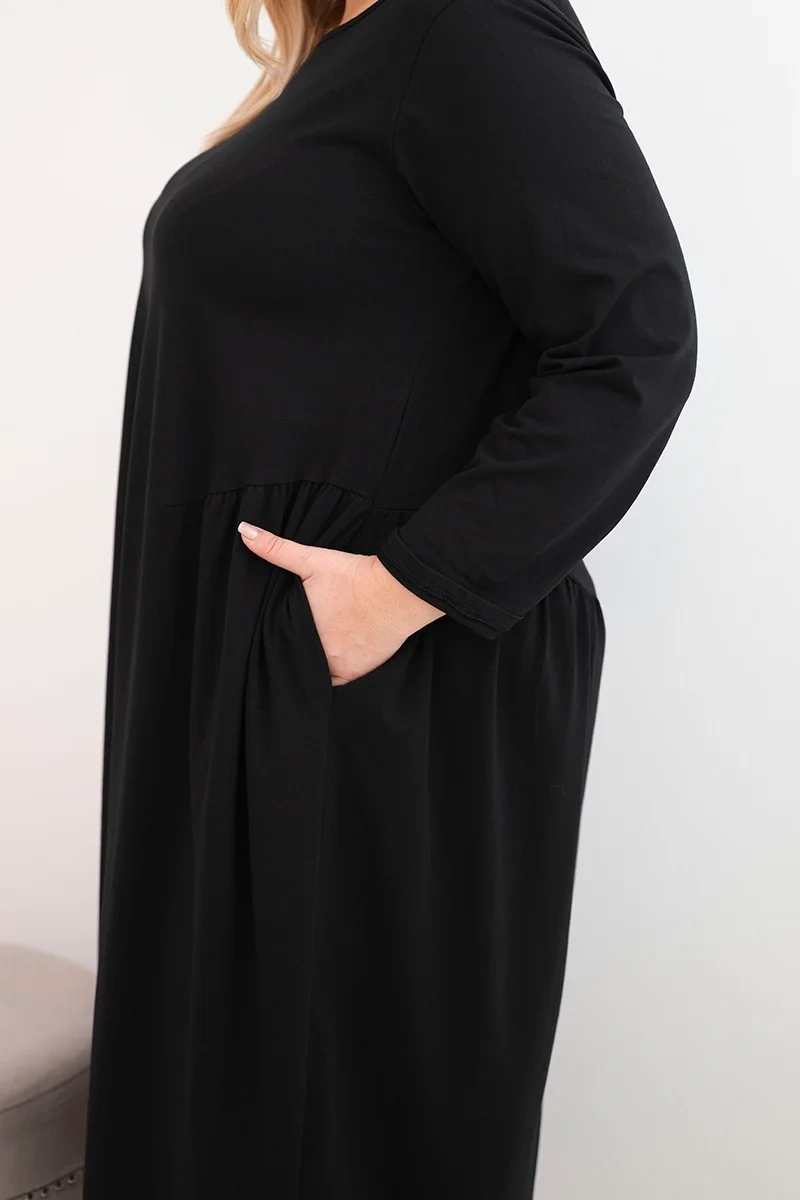 Plus size šaty s dlouhými rukávy