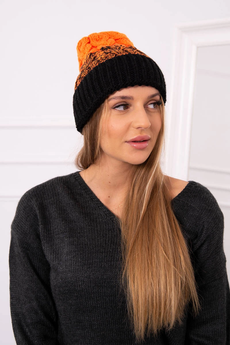Kesi Dámská čepice Samara K346 black+neon orange
