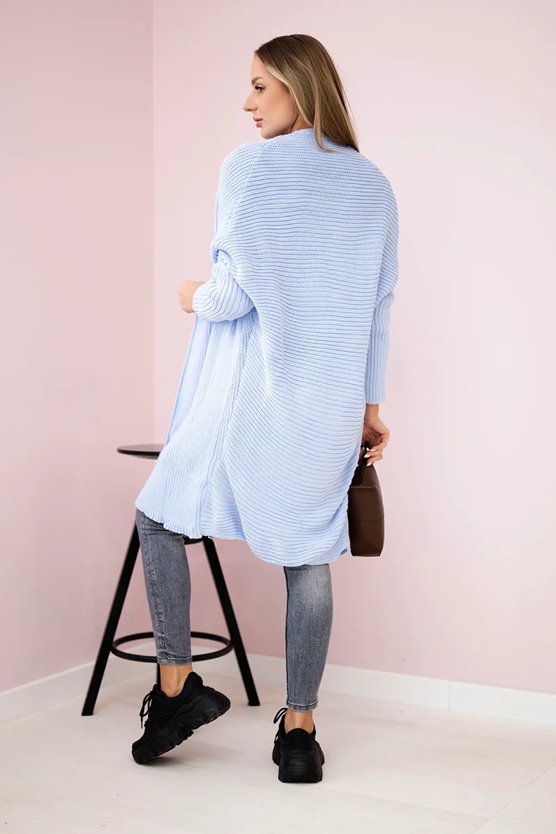 Sweater with batwing sleeve blue
