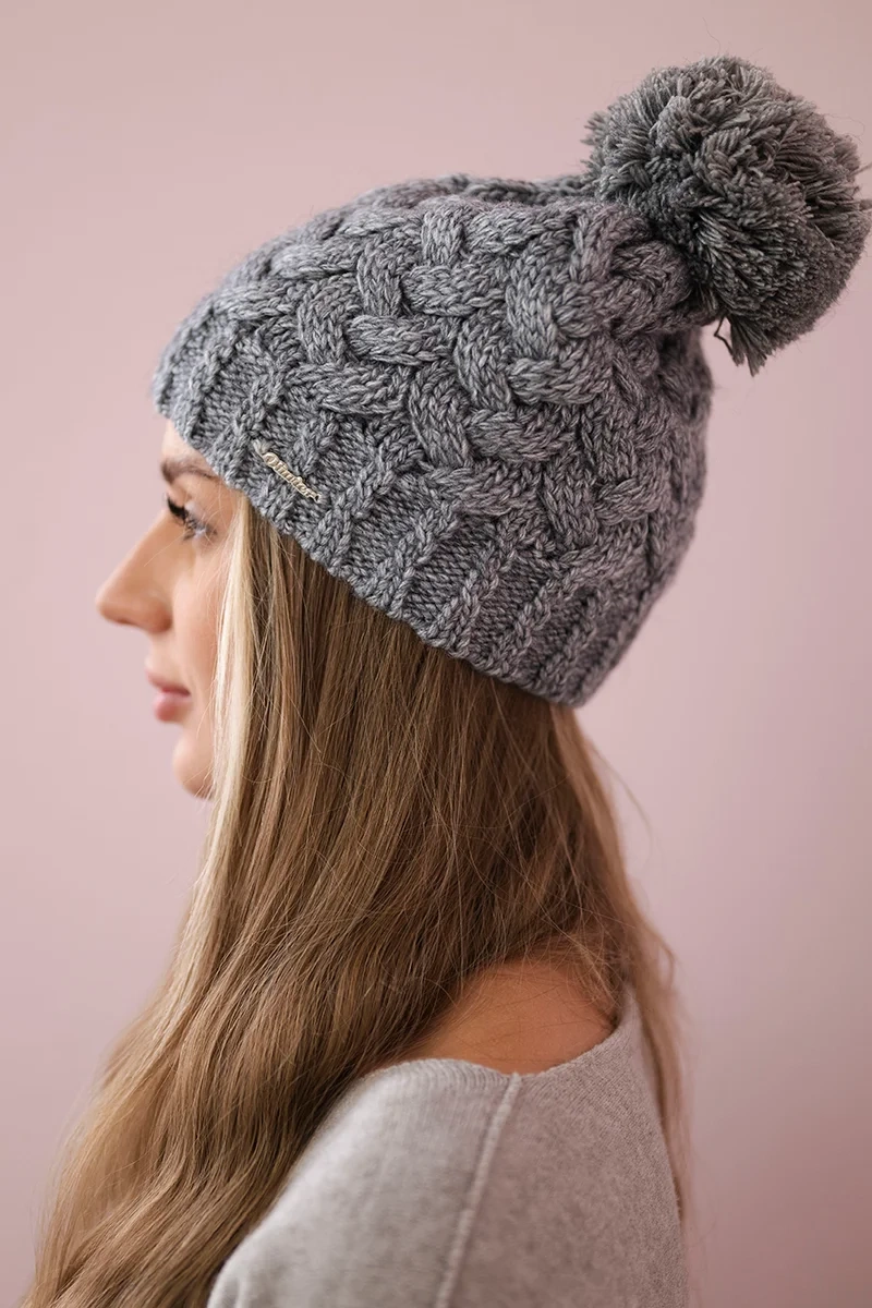 Kesi Cap with fleece Waleria K307 light gray