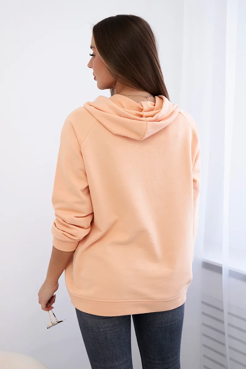 Cotton hoodie peach