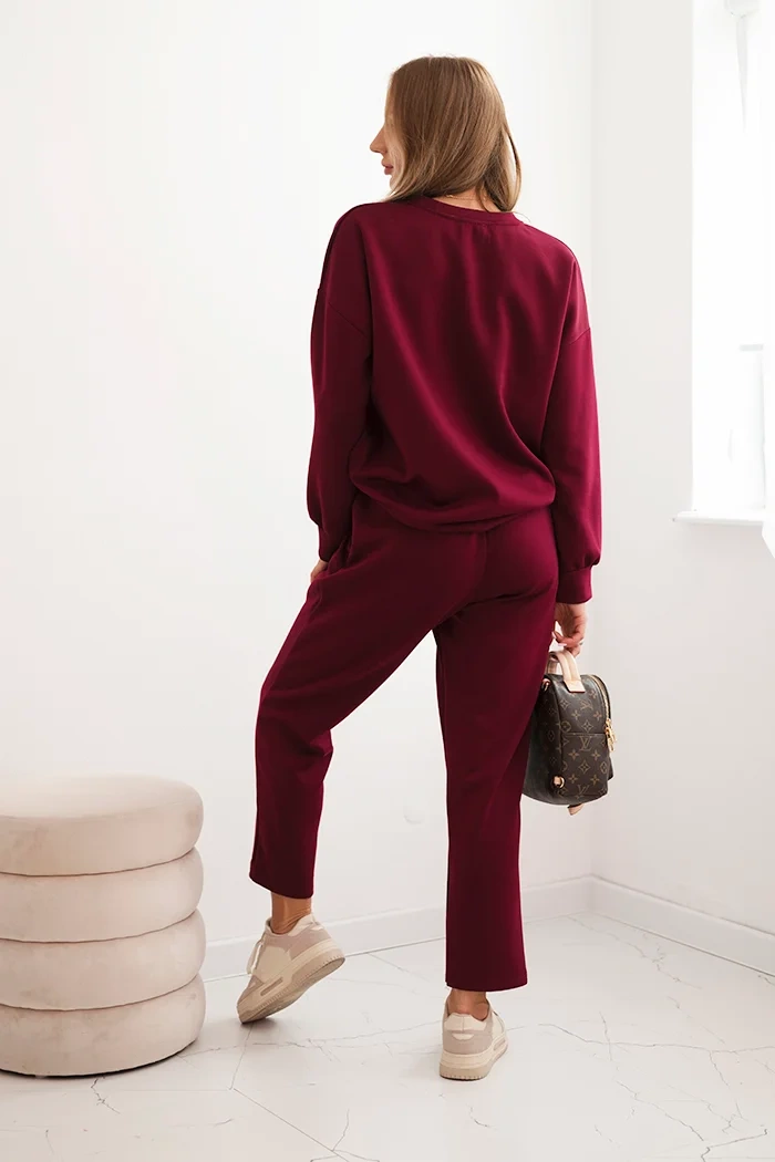 Kesi Włoski Women&#039;s set made of viscose with decorative pattern and pants plum