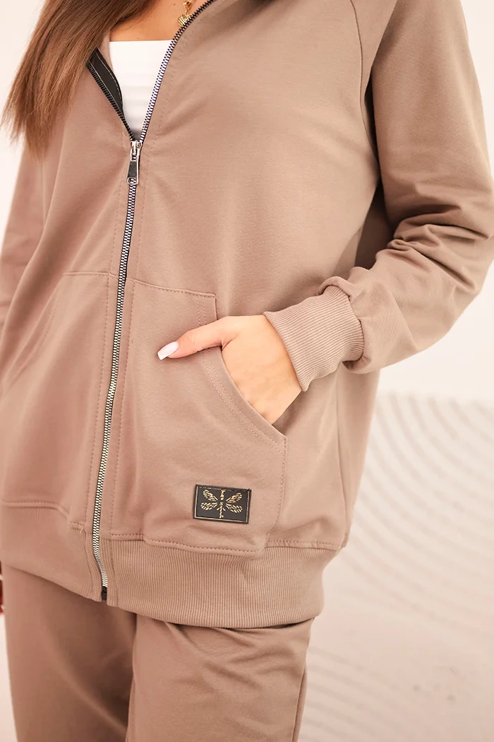 Polski Women&#039;s cotton set with a hood and zipper fango