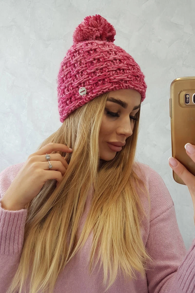 Kesi Čapica s fleece Fiona K275 fuchsiová + svetlo púdrová ružová