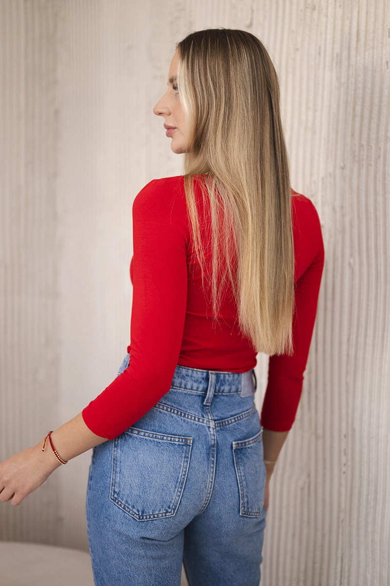 Body blouse with red gun print
