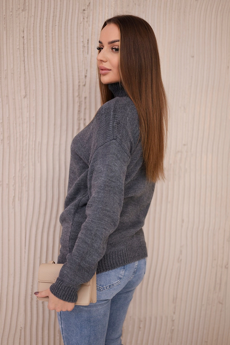 Turtleneck sweater dark gray