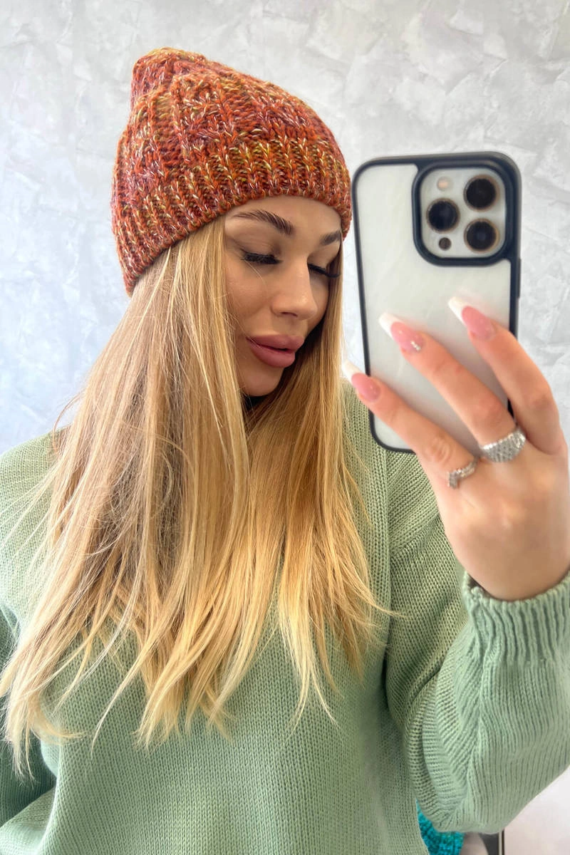 marka niezdefiniowana Cap with fleece Melisa K241 foxy+olive+dark pink