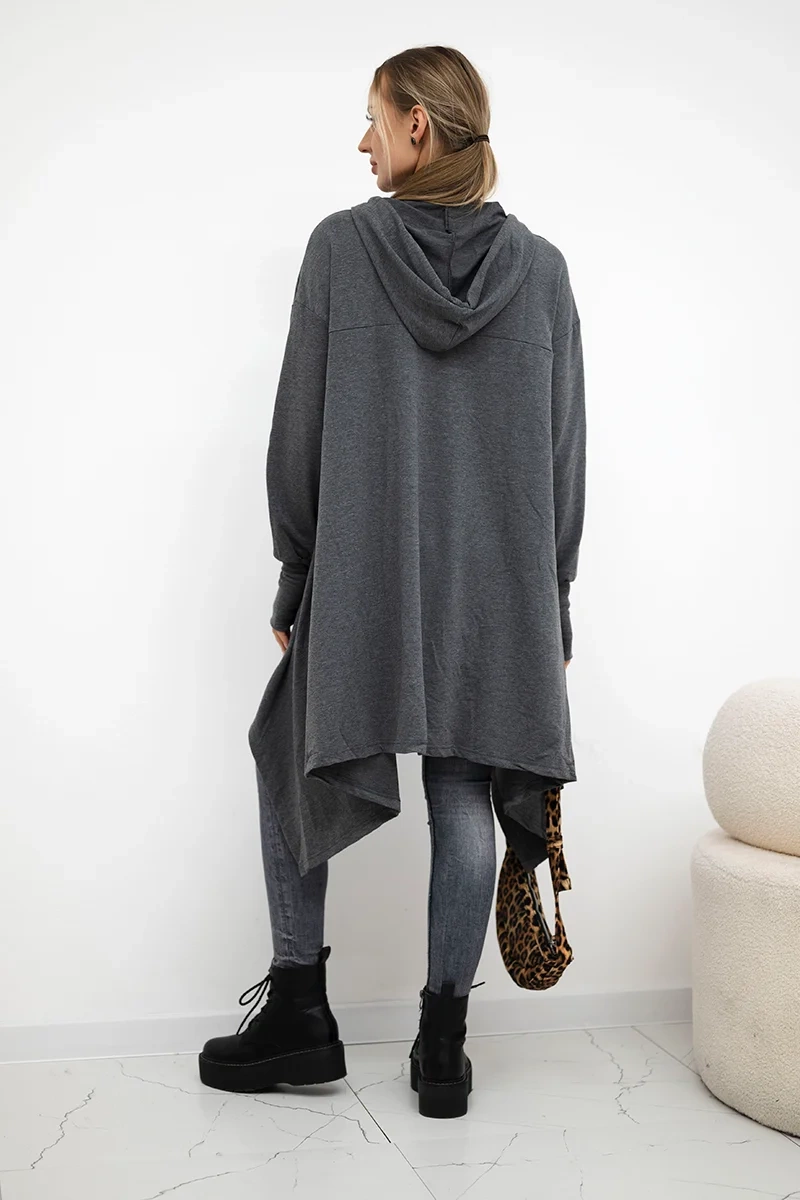 Blouse flared at the bottom graphite