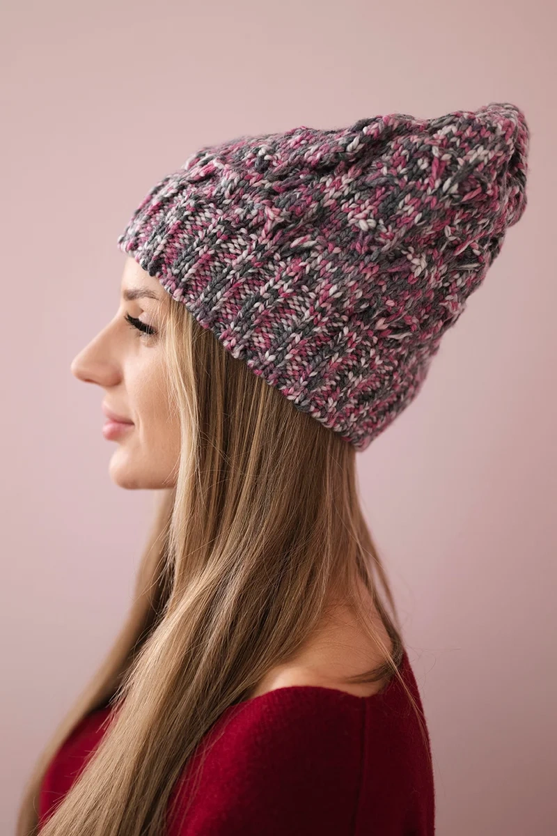 marka niezdefiniowana Cap with fleece Roksana K209 purple + graphite