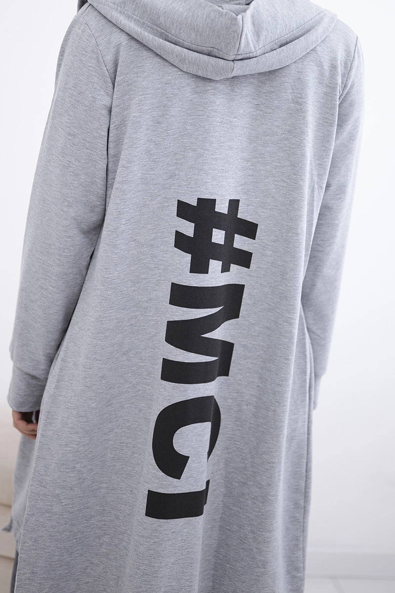 Cardigan with oversize print grey