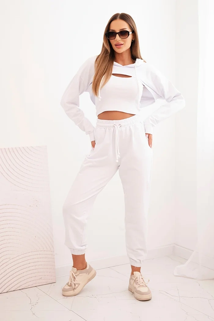 3-piece cotton set white
