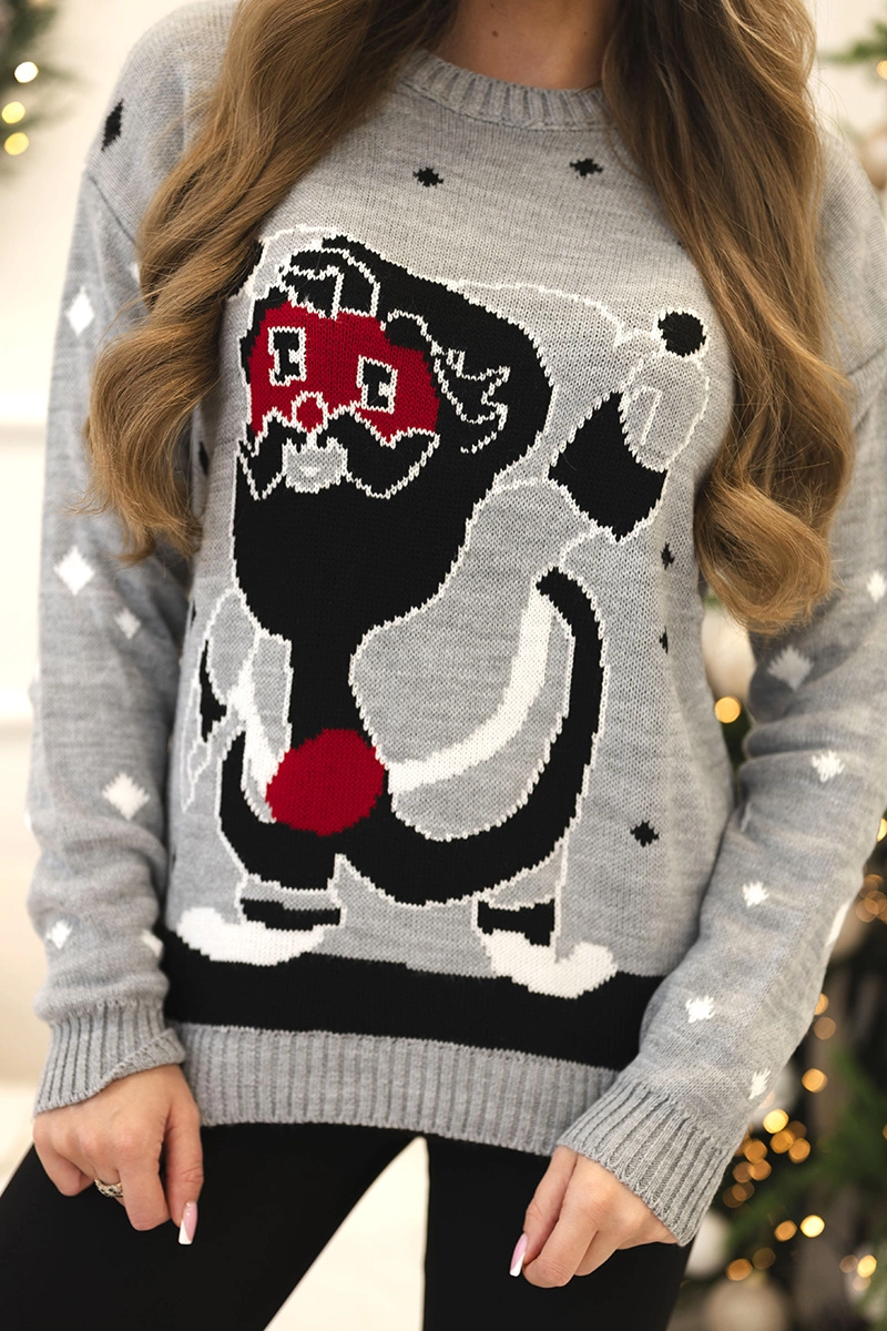 Sweater with Santa Claus gray