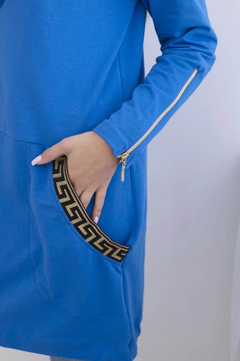 Sweatshirt with decorative tape purple-blue