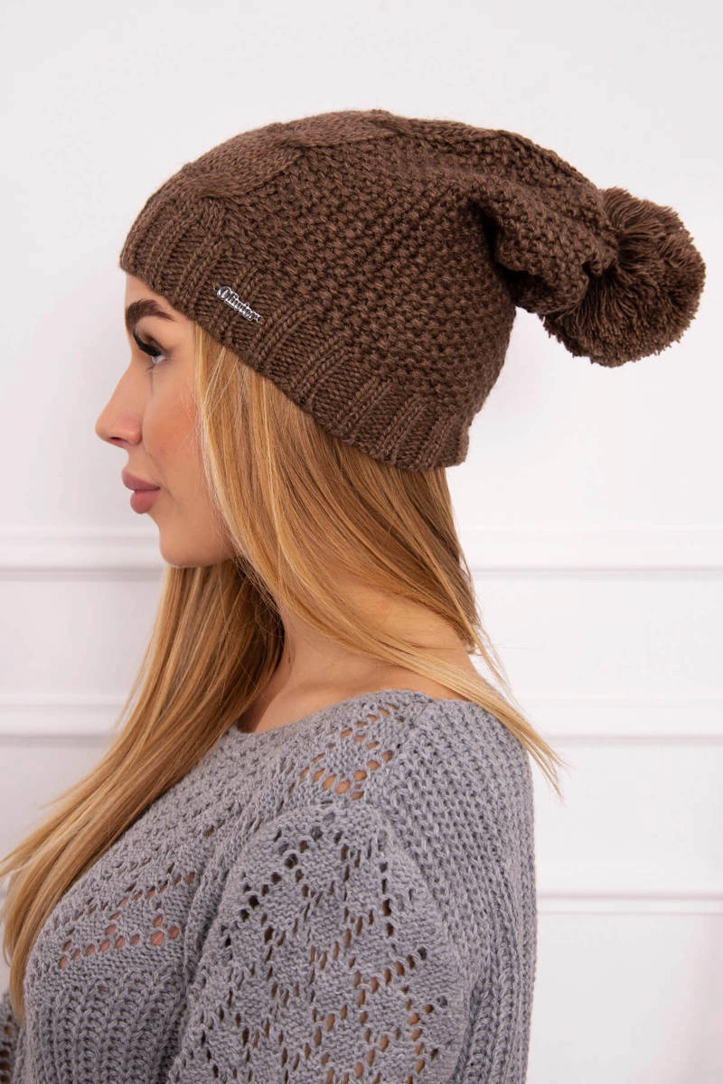 marka niezdefiniowana Cap with fleece Justyna K253 cappuccino