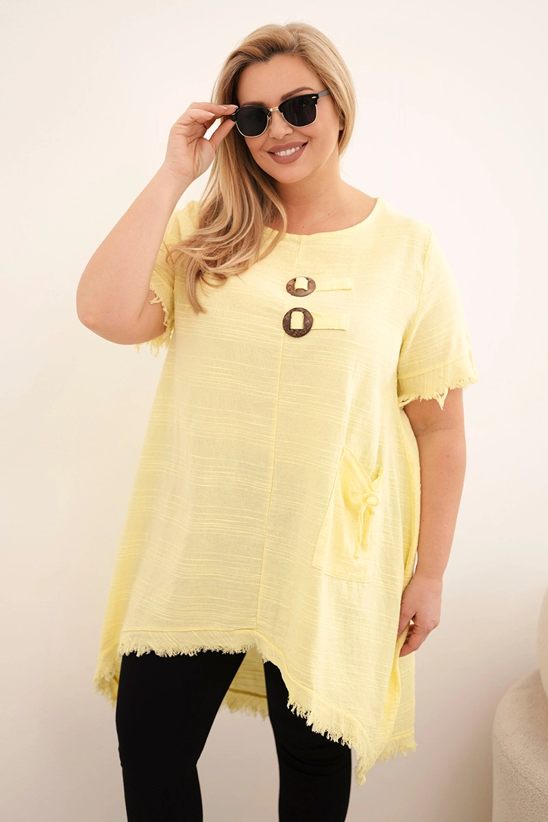 Дамска памучна рокля Kesi с големи размери и удължен гръб