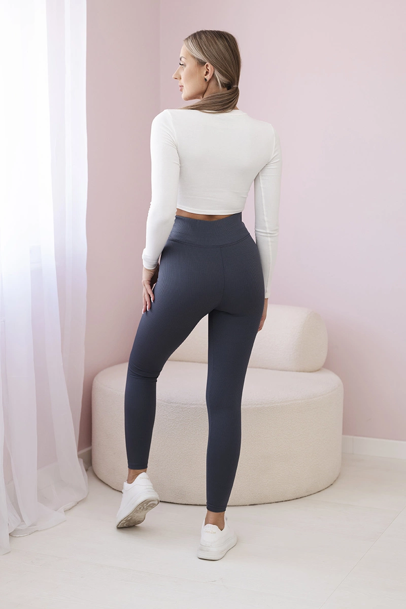 Striped leggings graphite trousers