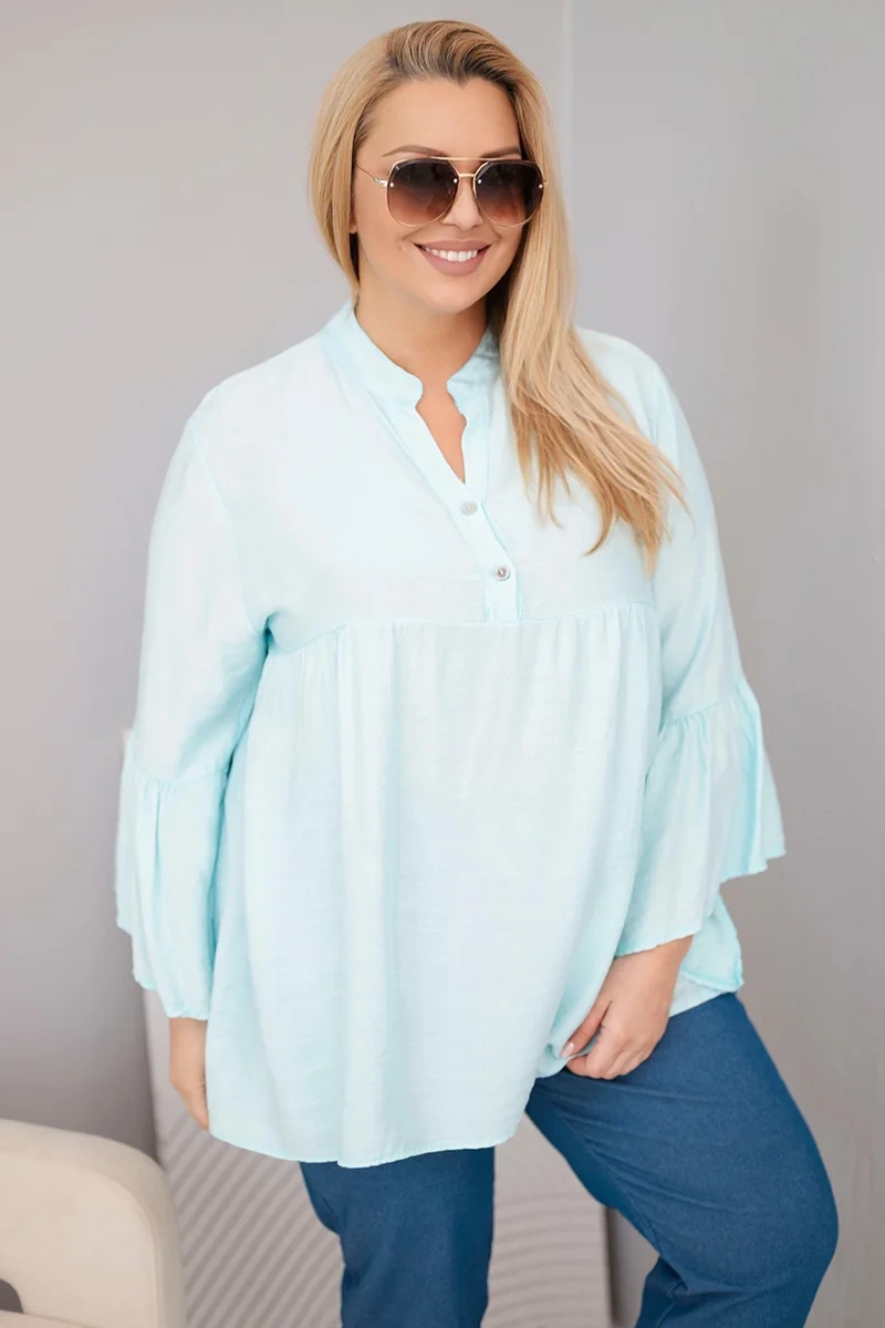 Дамска блуза Kesi от вискоза с големи размери и волани