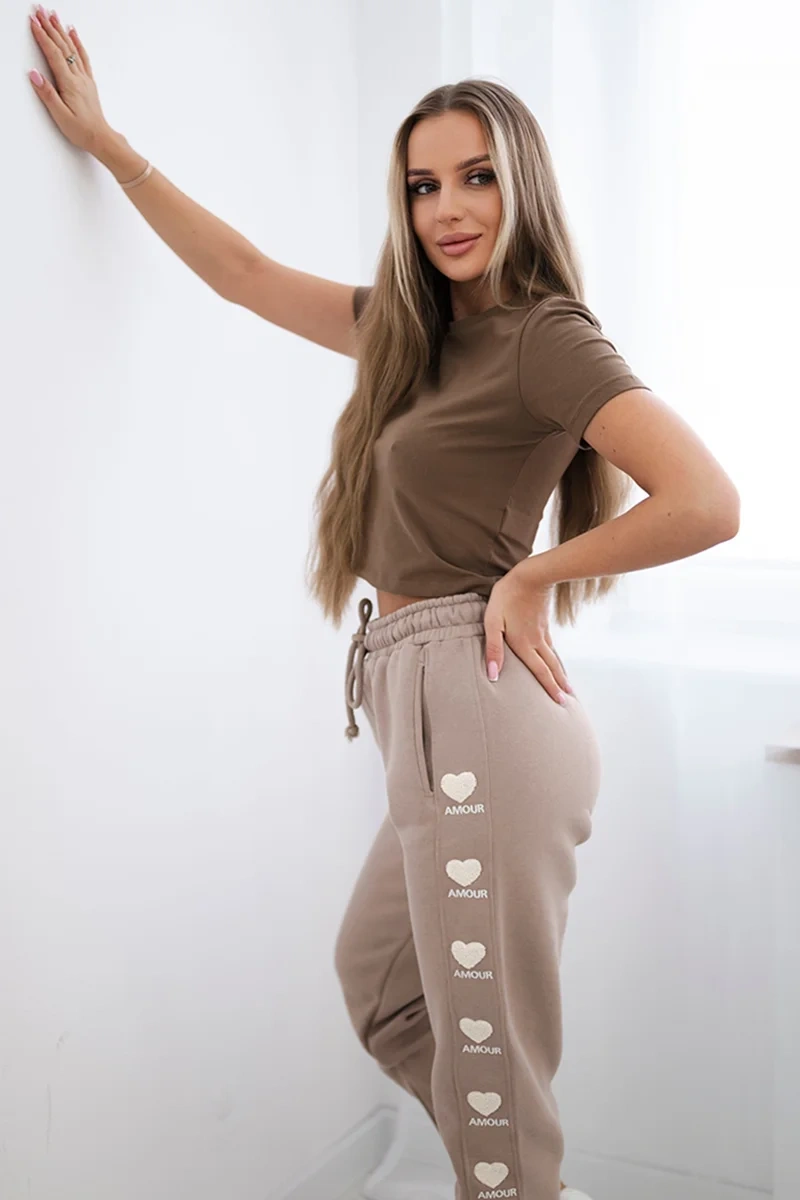 Cotton pants Amour dark beige