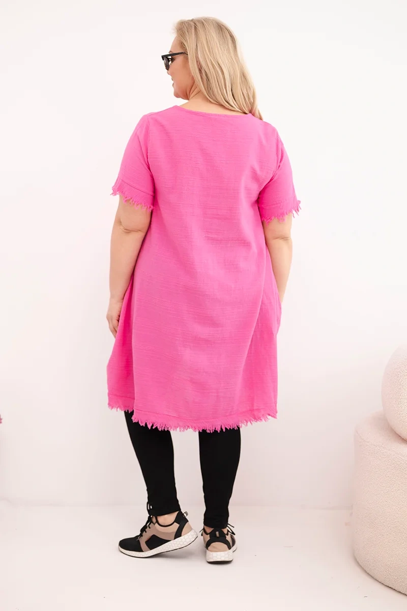 Dámske šaty Kesi Plus Size s dlhším chrbtom a vreckom