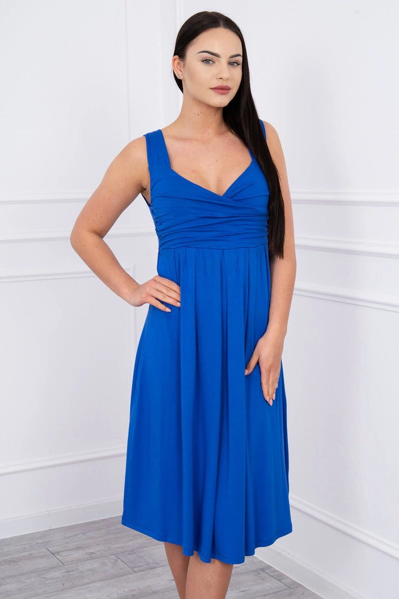 marka niezdefiniowana Dress with wide straps cornflower