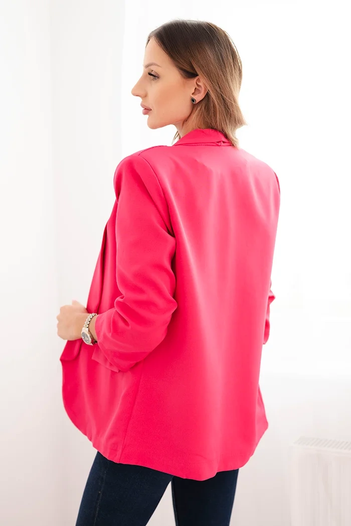 Kesi Włoski Women&#039;s unbuttoned blazer with lining S/M pink