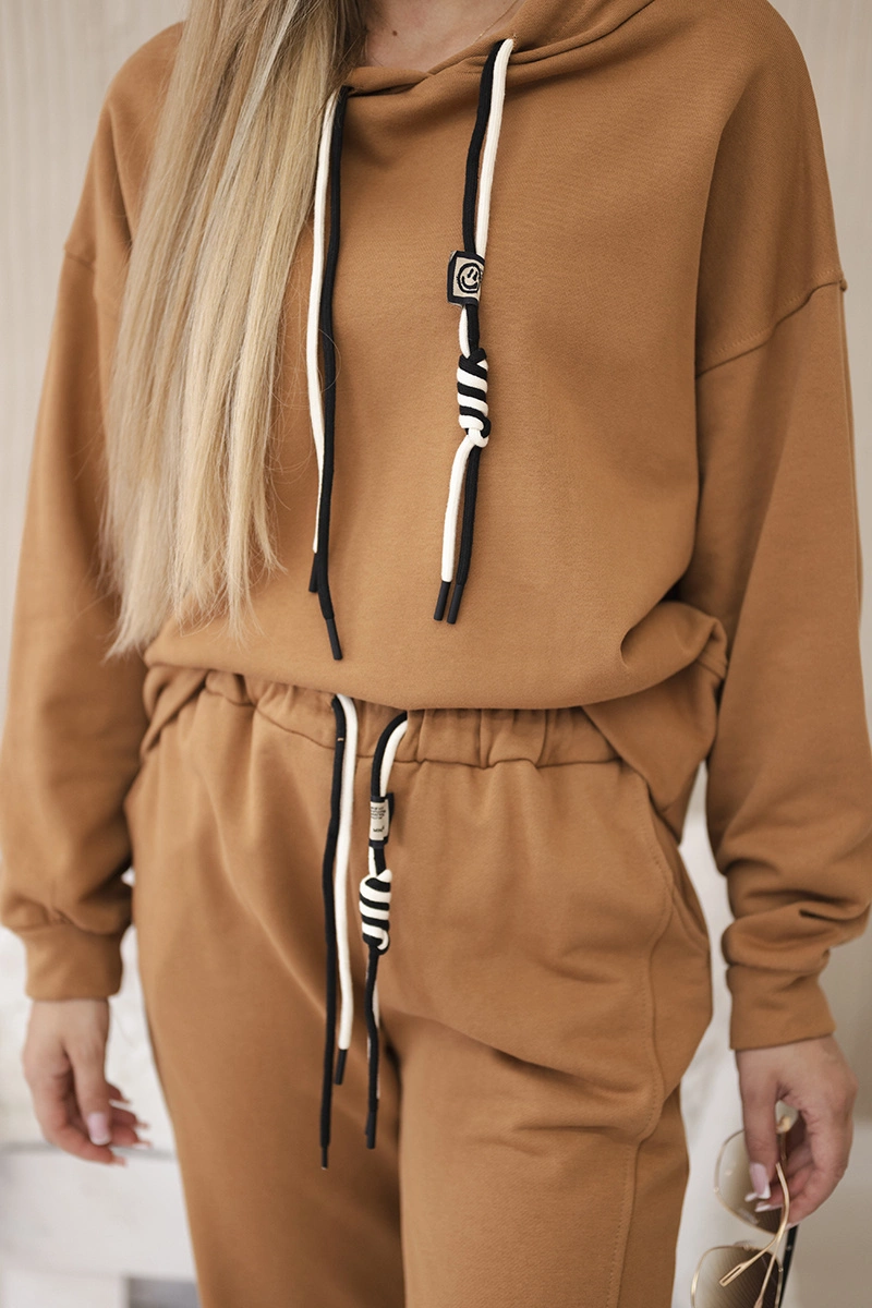 Cotton set sweatshirt + camel pants