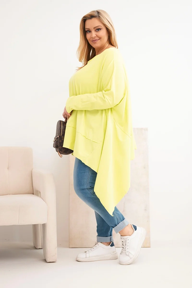 Plus Size dámska tunika s asymetrickým lemom