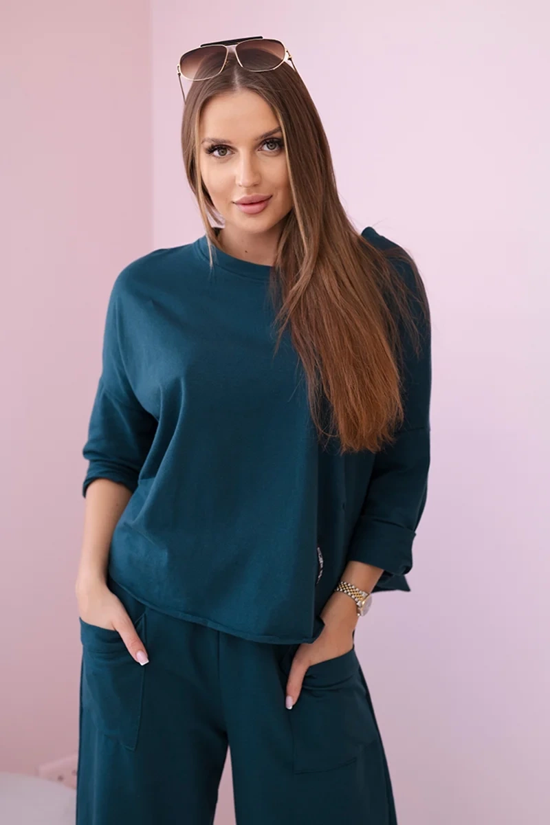 Włoski Bavlněná mikina kalhoty set mincovna