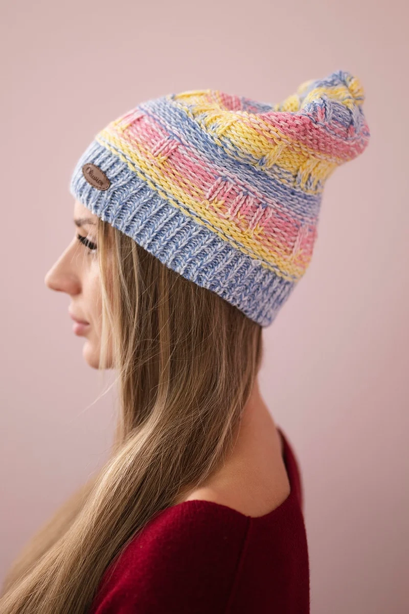 Kesi Cap with fleece Patrycja K254 purple + blue