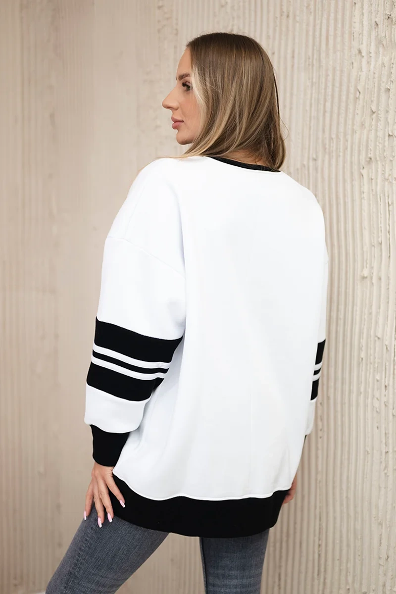 Malibu insulated sweatshirt white + black