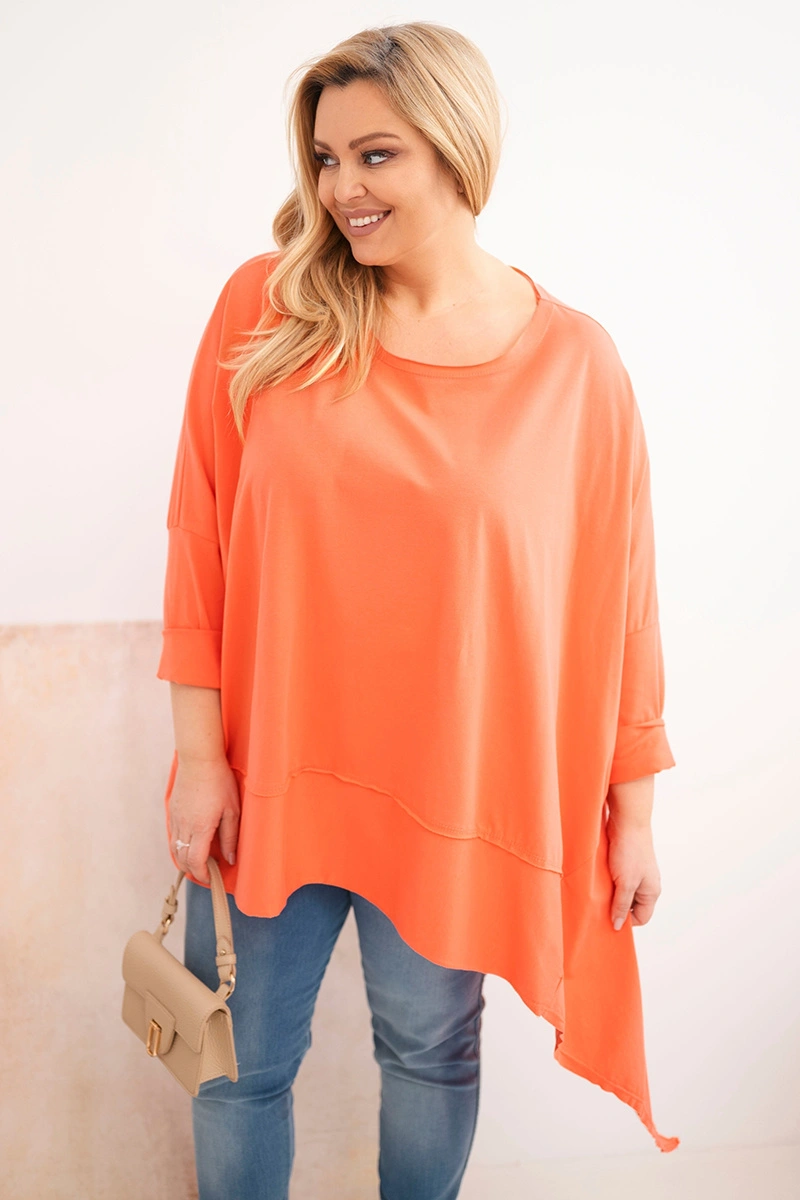 Plus size tunika s asymetrickým spodkem