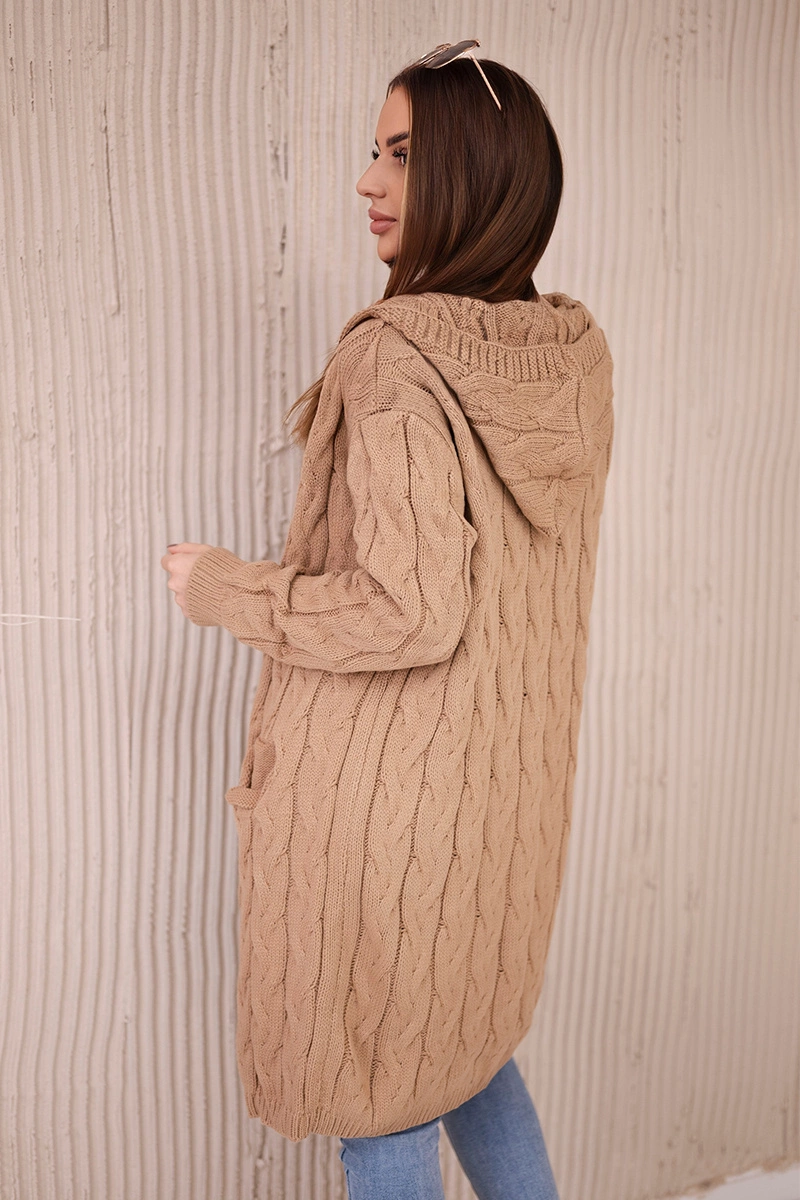 Kesi Sweater with hood and pockets camel