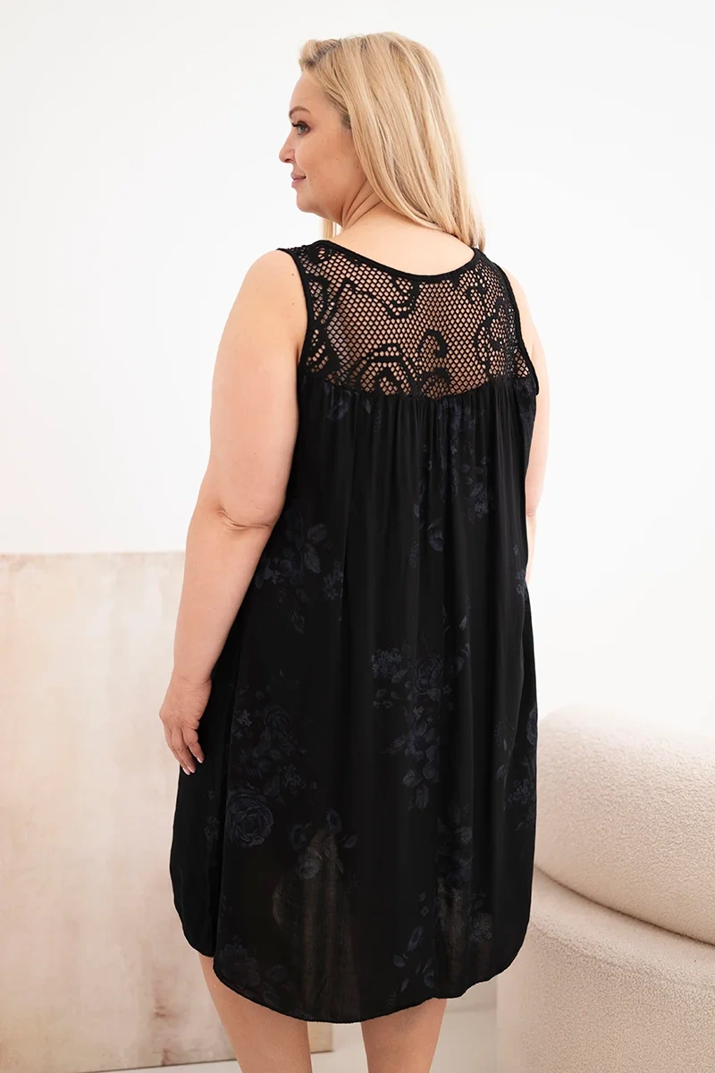 Kesi kvetinové šaty s čipkou plus size