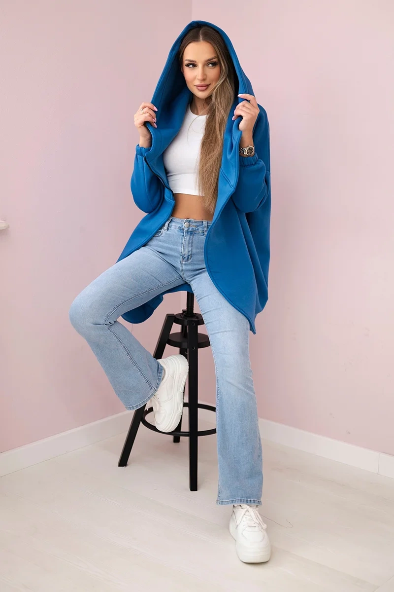 Jeansowa sweatshirt with short zip