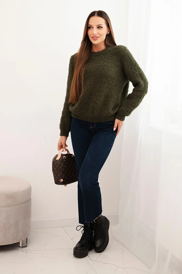 Kesi Włoski Women's sweater made of soft mohair khaki