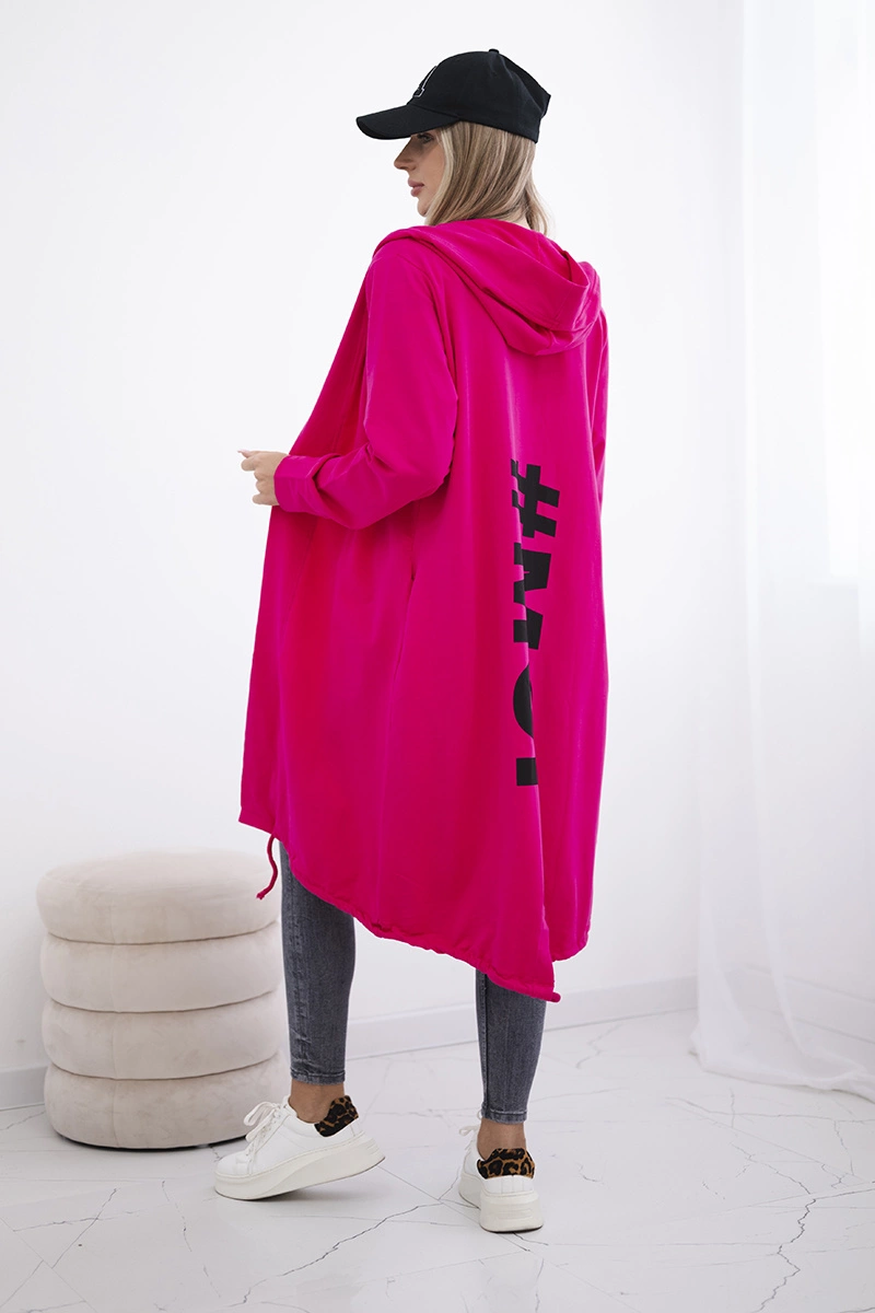 Cardigan with oversize fuchsia print