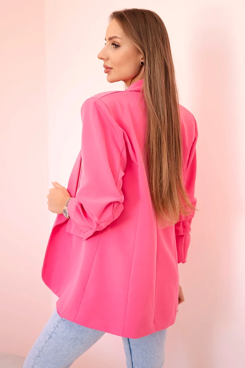 Elegant jacket with lapels in pink
