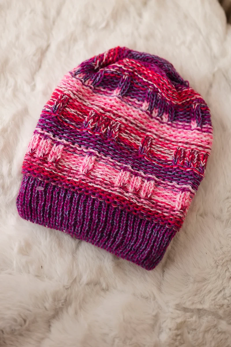 Kesi Cap with fleece Patrycja K254 pink neon+purple