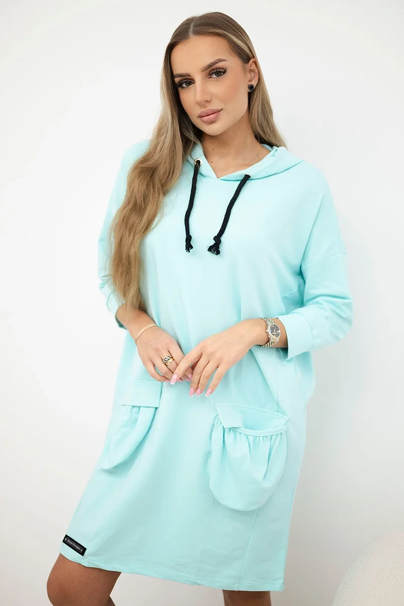 Mint dress with hood