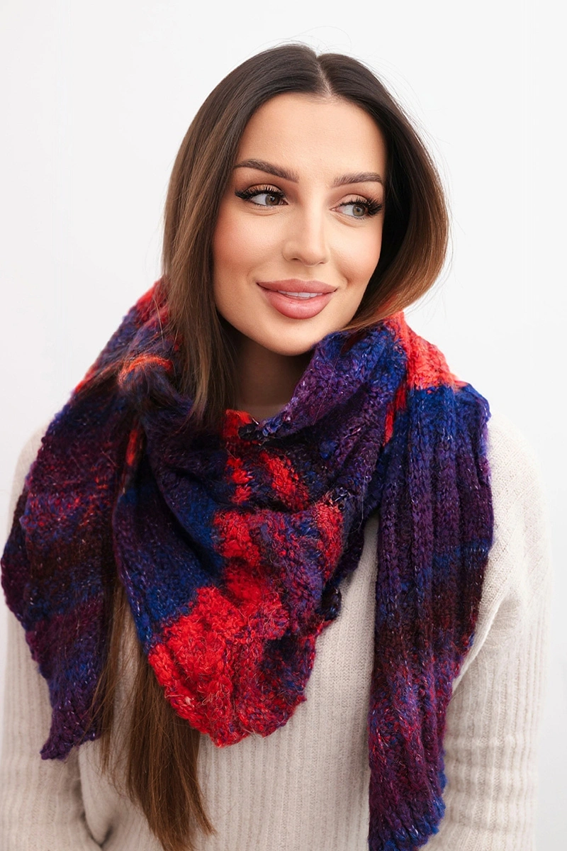 Dámsky šál z mäkkej vlny v pestrofarebných pruhoch