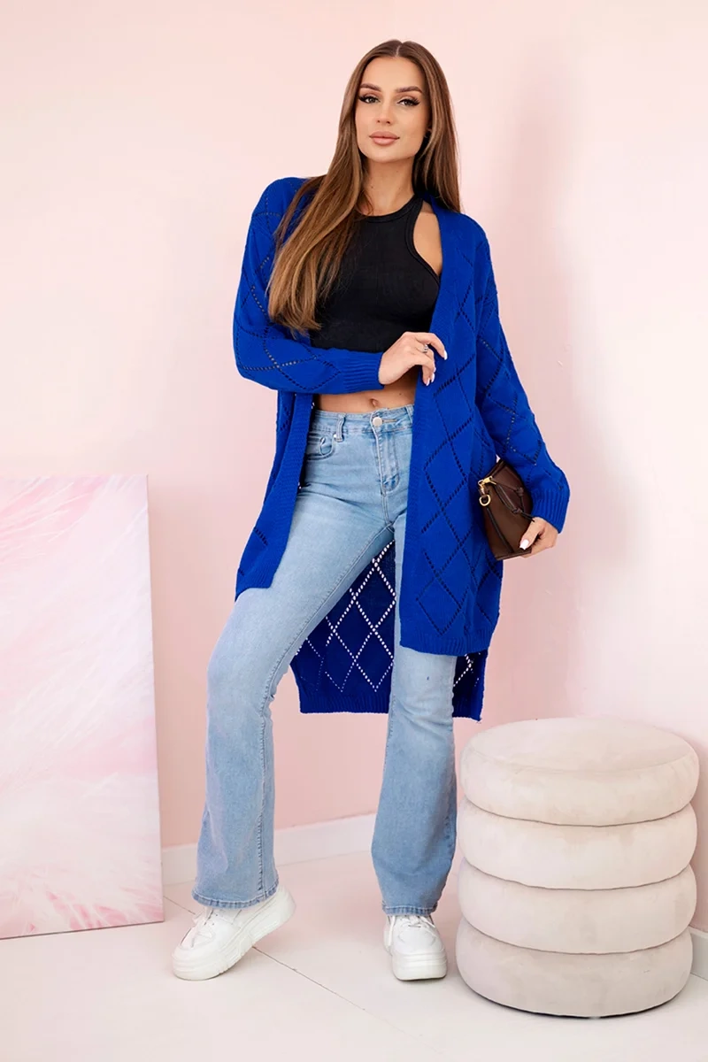 Sweater with geometric pattern purple blue