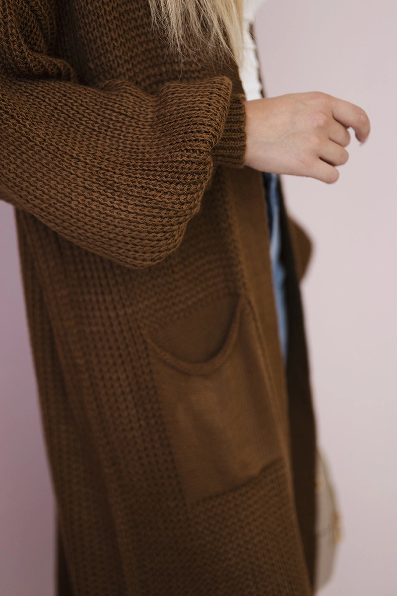 Kesi Włoski Sweater long cardigan chocolate