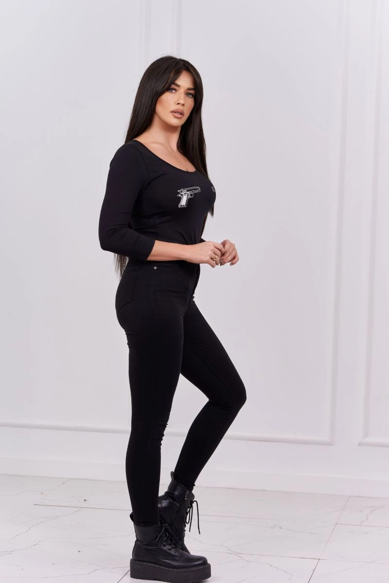 Kesi Body blouse with pistols print black
