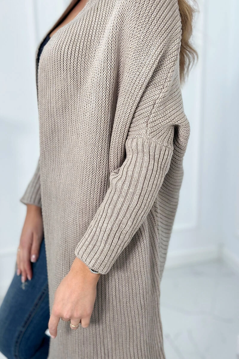 Kesi Sweater with batwing sleeve dark beige