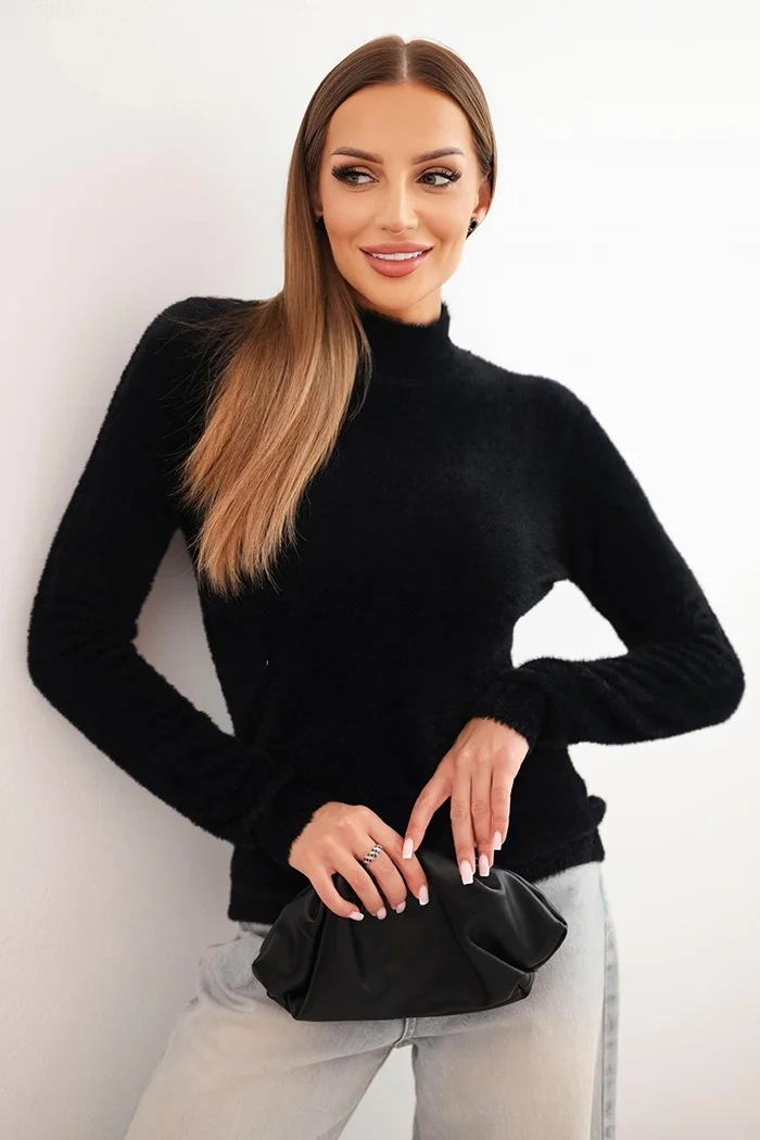 Kesi Włoski Women's alpaca sweater with a turtleneck black