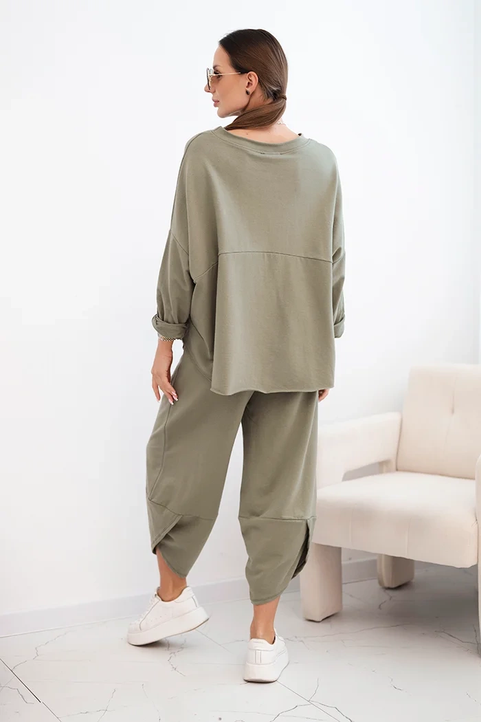 Kesi Włoski Cotton set sweatshirt + pants light khaki
