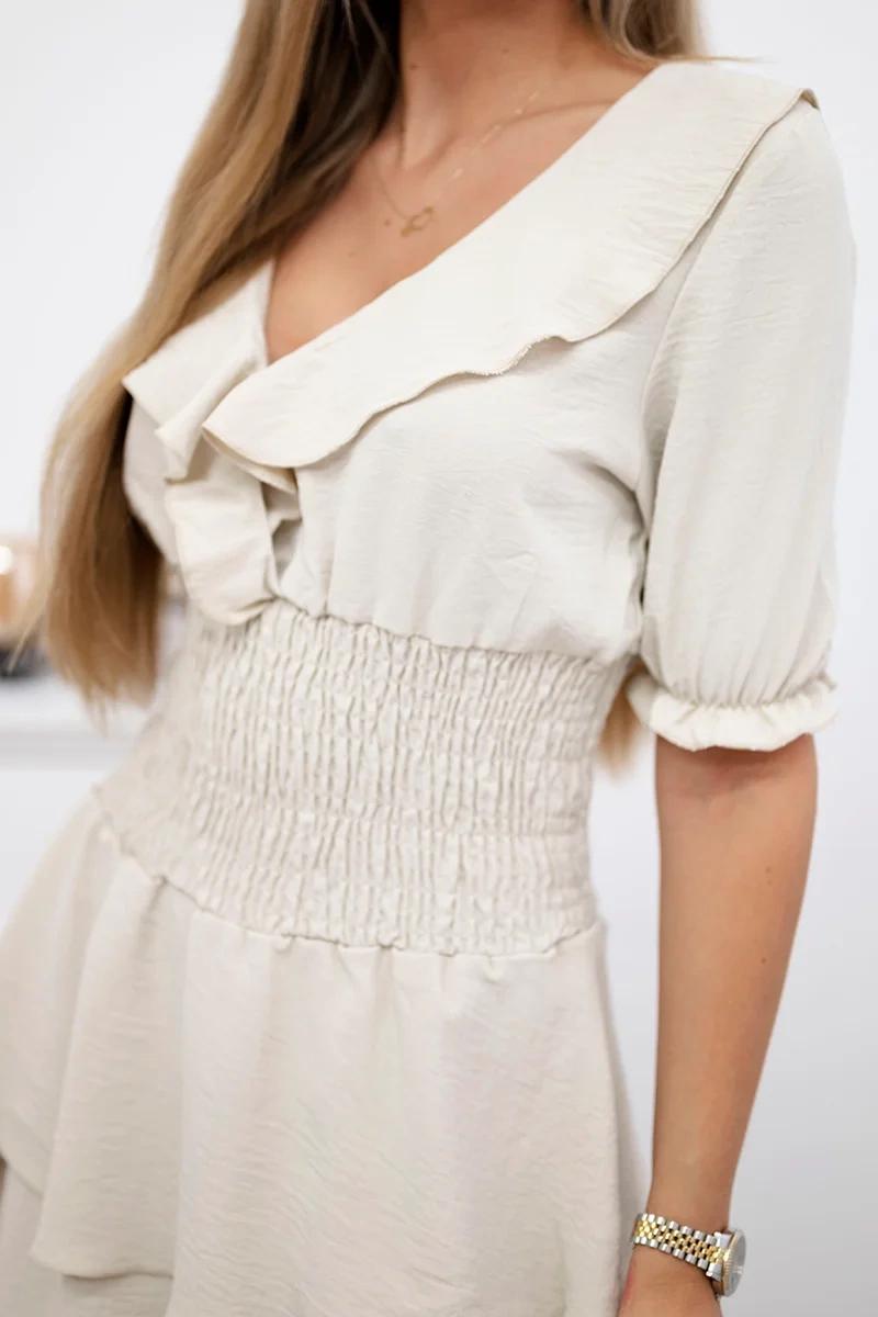 Beige waist-length dress